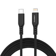 Дата кабель USB-C to Lightning 1.8m MFi PD20W braided black Choetech (XCL-1021-BK)