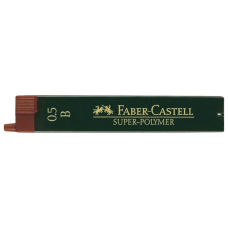 Грифель для механічного олівця Faber-Castell Super-Polymer В (діаметр 0,5 мм), 12 штук у пеналі (16803)