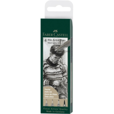 Лайнер Faber-Castell набір ручок капілярних PITT ARTIST PEN 4 штуки (S, F, M, B) колір теплий сірий IV (32102)