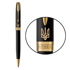 Ручка кулькова Parker SONNET 17 UKRAINE Matte Black Lacquer GT BP Трезубец (84832_T001y)