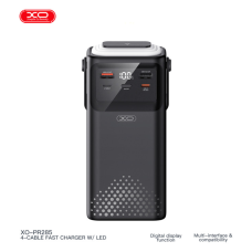 Батарея універсальна XO 30000mAh, PD/20W, QC/22,5W, Lamp, black (XO-PR285)
