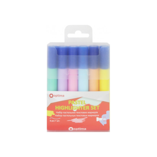Набор маркеров Optima текстовых 1-4,5 мм, 6 пастельных цветов в пенале (O15831)