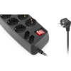 Сетевой фильтр питания REAL-EL REAL-EL RS-10 Protect, 1.8m, black (EL122300038)