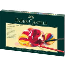 Олівці кольорові Faber-Castell Polychromos 20 кольорів в подарунковій коробці з аксесуарами (210051) (28971)