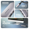 Концентратор AXAGON USB-C to 2xUSB-A + 1xUSB-C + HDMI + RJ45 + PD100W 0.15m gray (HMC-6G2L)