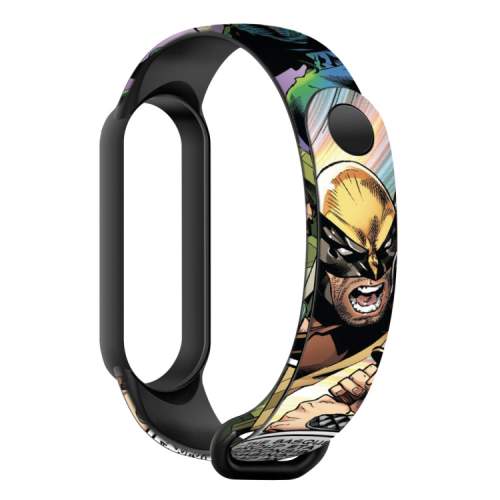 Ремінець до фітнес браслета Armorstandart Superhero для Xiaomi Mi Band 7/6/5 Wolverine comix Black (ARM59265)