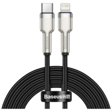 Дата кабель USB-C to Lightning 2.0m Cafule Metal PD 20W black Baseus (CATLJK-B01)