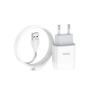 Зарядний пристрій HOCO C72A USB + cable USB to USB-C 10.5W White (Hoco C72AW/Tc)