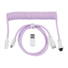 Дата кабель USB-C + USB A to USB-C 1.36m Coiled Aviator purple Keychron (CAB17_KEYCHRON)
