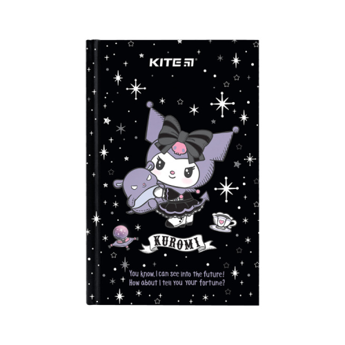 Блокнот Kite А6 Kuromi, тверда обкладинка, 80 аркушів, клітинка (HK24-199-1)