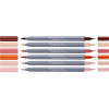 Художній маркер Faber-Castell набір акварельних двосторонніх Goldfaber Aqua Dual Marker Portrait , 6 кольорів (32310)