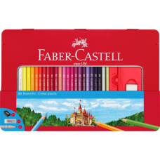 Олівці кольорові Faber-Castell Замок, 48 кольорів у металевій коробці з аксесуарами, 115888 (26174)