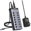 Концентратор Ugreen USB 3.0 to 7xUSB 3.0 with power supply CM481 gray (90307)
