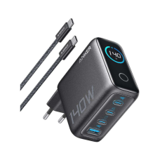 Зарядное устройство Anker Laptop GaN 140W 3xUSB-C PD3.1 + USB-A + display + cable Black (B2697GZ1)