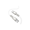 Дата кабель USB-C to USB-C 2.0m Cafule Metal PD 100W white Baseus (CATJK-D02)