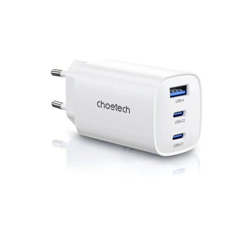Зарядний пристрій Choetech 2xUSB-C + 1xUSB PD65W GaN (PD9006)