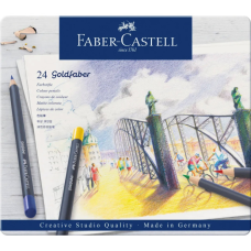 Олівці кольорові Faber-Castell Goldfaber Colour pencil в металевій коробці, 24 кольора (114724) (27642)