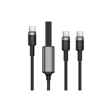 Дата кабель USB-C to 2xUSB-C 1.2m 100W nylon black Acefast (6974316285120)