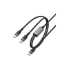 Дата кабель USB-C to 2xUSB-C 1.2m 100W nylon black Acefast (6974316285120)