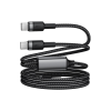 Дата кабель USB-C to 2xUSB-C 1.2m 100W nylon black Acefast (6974316285120)