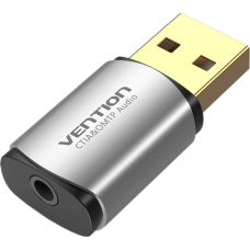 Звуковая плата VENTION Audio USB 1х3,5mm jack 4pin Metal (OMTP-CTIA) (CDLH0)