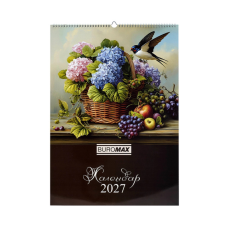 Календар Buromax настінний А2 2027 рік, 1 пружина, Flowers and birds (BM.210650)