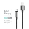 Дата кабель USB 2.0 AM to USB-C 2.0m 3A zinc alloy braided black ColorWay (CW-CBUC099-BK)