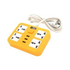 Мережевий фільтр живлення Voltronic TВ-Т15, 4роз, 3*USB Yellow (ТВ-Т15-Yellow)