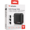 Зарядний пристрій Verbatim MiniGaN 165 W 4 ports (3xUSB-C/1xUSB-A) (32216)