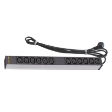 Силовий блок 19" 1U 12 розеток IEC C13, вилка Schuko, кабель 3м. Conteg (DP-RP-12-IECC13)