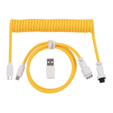 Дата кабель USB-C + USB A to USB-C 1.36m Coiled Aviator yellow Keychron (CAB16_KEYCHRON)