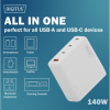 Зарядний пристрій Digitus 3xUSB-C + 1xUSB PD140W GaN white (DA-10305)