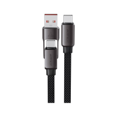 Дата кабель USB-C to USB-C/A 1.2m 3.0A zink alloy C13-04 Black Acefast (6974316282334)