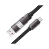 Дата кабель USB-C to USB-C/A 1.2m 3.0A zink alloy C13-04 Black Acefast (6974316282334)