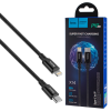 Дата кабель USB-C to Lightning 2.0m 3A 20W nylon X14 black HOCO (6931474752208)