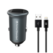 Зарядное устройство Armorstandart 2xUSB QC3.0 Grey + cable Lightning (ARM82458)