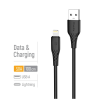 Дата кабель USB 2.0 AM to Lightning 1.0m 3A textured PVC black ColorWay (CW-CBUL094-BK)