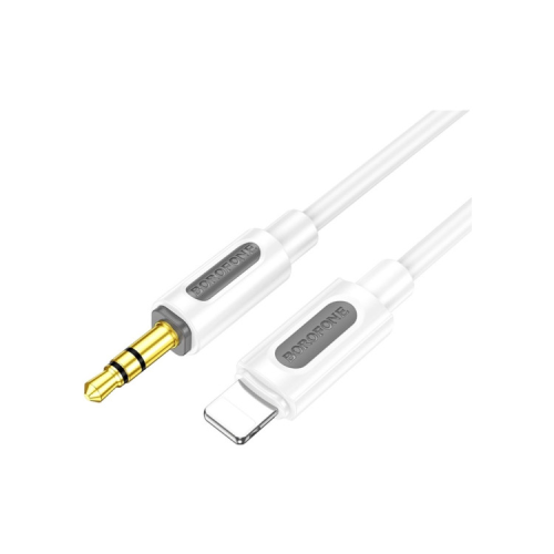 Кабель мультимедійний Lightning to 3.5mm M 1.0m silicone white BOROFONE (6941991114403)
