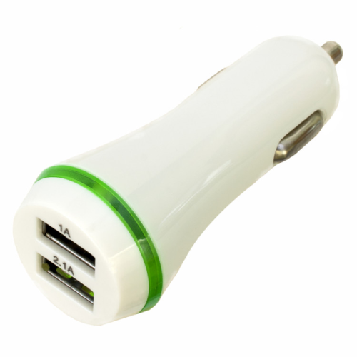 Зарядний пристрій Patron 2xUSB 2A/1A white (PN-2USB-CAR-WH)