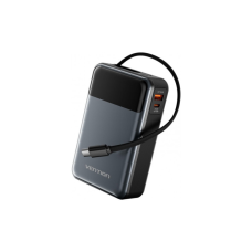 Батарея универсальная Vention 20000mAh 65W 3A PD, QC/3.0, USB-A, Type-C OUT, with Built-in USB-C Cable, LED Display (FHYB0)