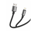 Дата кабель USB 2.0 AM to Lightning 2.0m 3A zinc alloy braided black ColorWay (CW-CBUL099-BK)