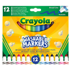 Фломастери Crayola Washable широка лінія 12 кольорів (58-8340)
