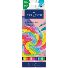 Художній маркер Faber-Castell набір акварельних двосторонніх Goldfaber Aqua Dual Marker Candy shop, 6 кольорів (32315)