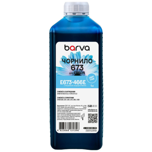 Чорнило Barva Epson 673 1 л, special, light cyan (E673-466e)