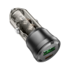 Зарядний пристрій BOROFONE 1xUSB-C PD + 1xUSB 38W car adapter transparent black (6941991106965)