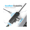 Концентратор Vention USB 3.1 Type-C to 3xUSB 2.0+MicroUSB+RJ45 100M Ethernet black (TGOBB)