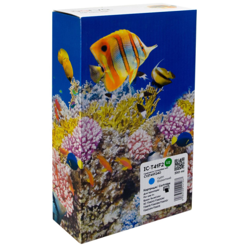 Картридж Barva Epson T41F2 (C13T41F240) верс. U1-U10, 350 мл, Cyan (IC-T41F2)