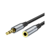 Кабель мультимедийный 3.5mm M to 3.5mm F 1.0m Gray HOCO (6931474762153)