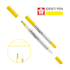 Маркер Sakura перманентний IDENTI PEN, двосторонній, 0,4/1 мм, Жовтий (084511365087)