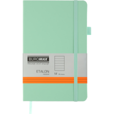 Книга записна Buromax Etalon 125x195 мм 96 аркушів в лінію обкладинка зі штучної шкіри М'ятна (BM.291260-38)